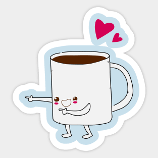 Coffee and Donut Pair - Right (Coffee) Sticker